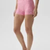 3" Airlift High-Waist Gingham – eleganckie szorty z wysokim stanem – w kratkę w kolorze Paradise Pink