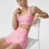 3" Airlift High-Waist Gingham – eleganckie szorty z wysokim stanem – w kratkę w kolorze Paradise Pink