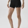 4" Bezszwowe szorty z modalu z prążkowanym wykończeniem i High-Waist – czarne