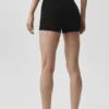 4" Bezszwowe szorty z modalu z prążkowanym wykończeniem i High-Waist – czarne