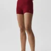 4" Bezszwowe szorty z modalu z prążkowanym wzorem i High-Waist – kolor Summer Romance Red