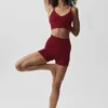 4" Bezszwowe szorty z modalu z prążkowanym wzorem i High-Waist – kolor Summer Romance Red