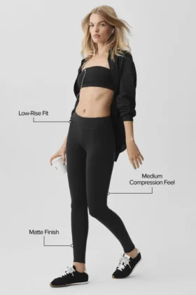 Airbrush Legging z niskim stanem – czarne