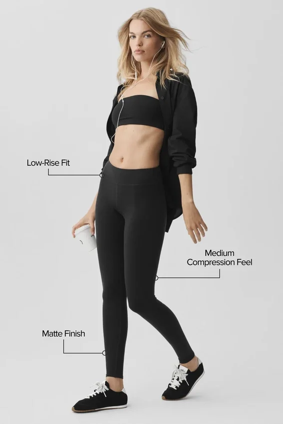 Airbrush Legging z niskim stanem – czarne