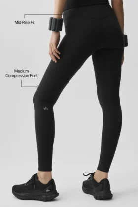 Airbrush Legging z średnim stanem – czarne