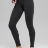 Airbrush Winter Warm High-Waist Nocturne Legginsy – czarne