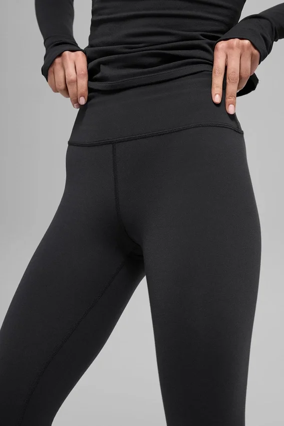 Airbrush Winter Warm High-Waist Nocturne Legginsy – czarne