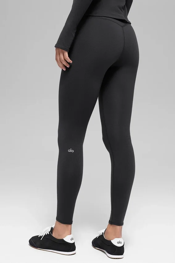 Airbrush Winter Warm High-Waist Nocturne Legginsy – czarne