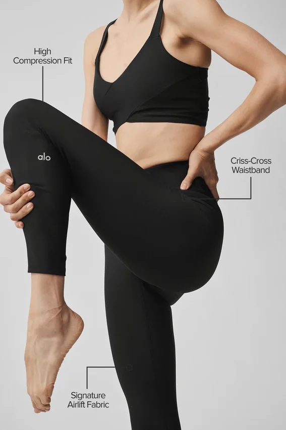 Airlift High-Waist 7/8 Horizon Legginsy – czarne