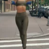 Airlift Legging High-Waist 7/8 – kolor drzewa oliwnego