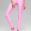 Airlift Legging High-Waist 7/8 – różowe z motywem serduszek