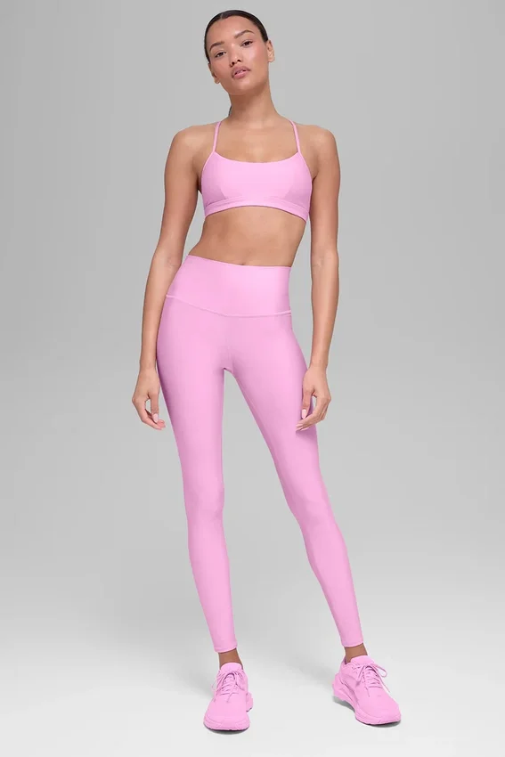 Airlift Legging High-Waist 7/8 – różowe z motywem serduszek