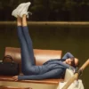 Airlift Legging High-Waist o długości 7/8 – kolor Bluestone