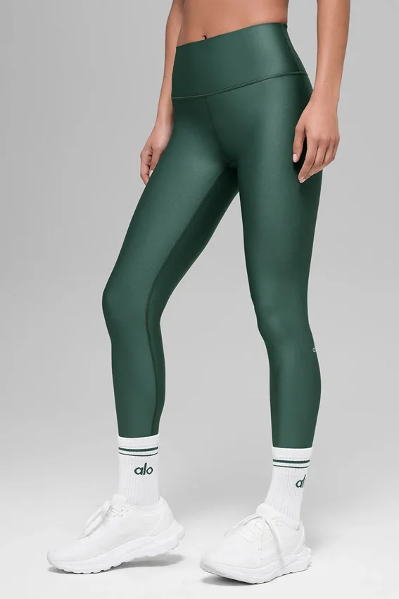 Airlift Legging z High-Waist, długość 7/8 – kolor zielony koniczyny