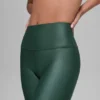 Airlift Legging z High-Waist, długość 7/8 – kolor zielony koniczyny