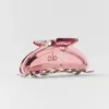 Akrylowa spinka typu „claw” z efektem iluzji – Vintage Pink/Chrome