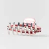 Akrylowa spinka typu „claw” z efektem iluzji – Vintage Pink/Chrome