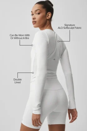 Alo Softsculpt Precision z długim rękawem – biały