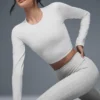 Alosoft Crop Finesse z długim rękawem – biały