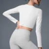 Alosoft Crop Finesse z długim rękawem – biały