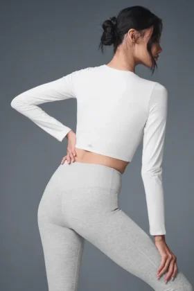 Alosoft Crop Finesse z długim rękawem – biały