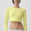 Alosoft Crop Finesse z długim rękawem – kolor słoneczny