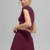 Alosoft Crop Finesse z krótkim rękawem – bordowa