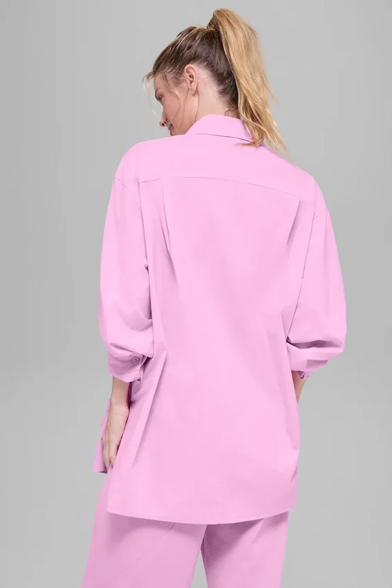 Bawełniana koszula z guzikami i długim rękawem „Real Deal” – kolor Candy Heart Pink
