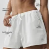 Bawełniane High-Waist Real Deal szorty – białe