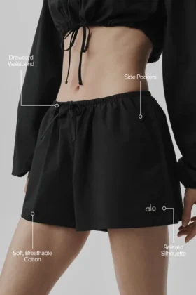 Bawełniane High-Waist szorty „Real Deal” – czarne