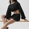 Bawełniane High-Waist szorty „Real Deal” – czarne