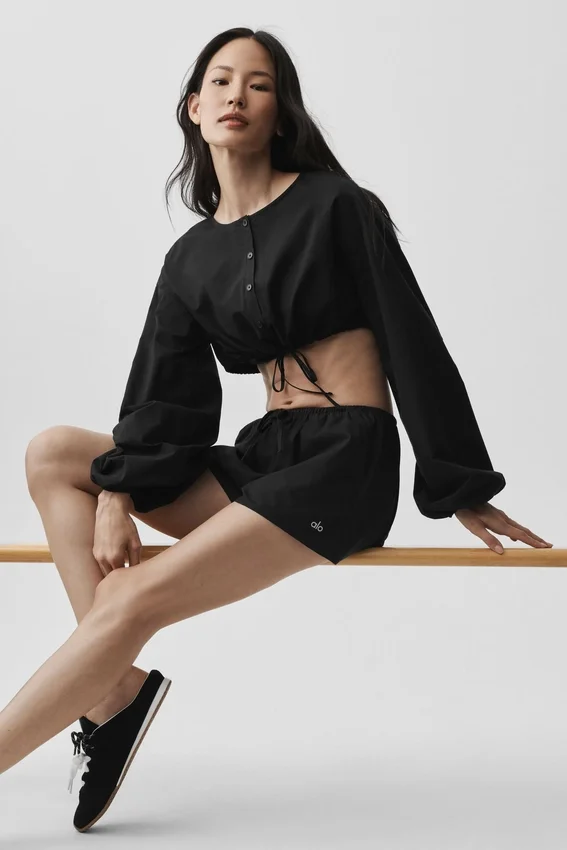 Bawełniane High-Waist szorty „Real Deal” – czarne