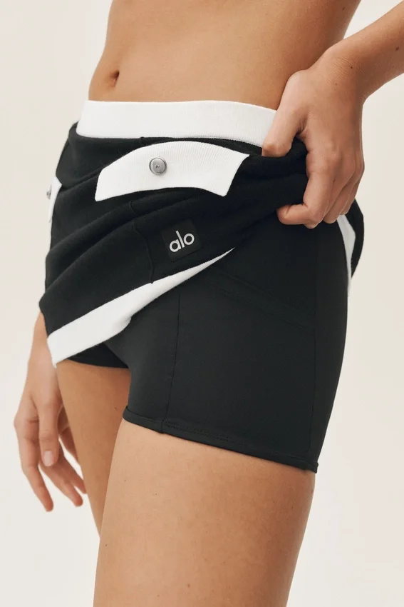 Bawełniano-kaszmirowa spódnica Capri Dream High-Waist – czarna/biała