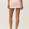 Bawełniano-kaszmirowa spódnica High-Waist capri „Dream” – słoneczny róż/biały