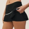 Bawełniano-kaszmirowa spódnica tenisowa „High-Waist” – czarna/biała