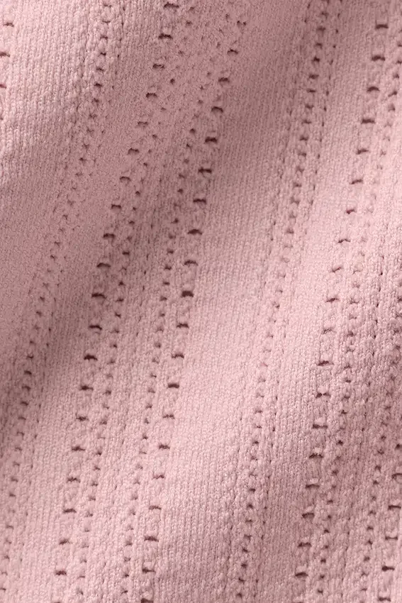 Bezszwowy top na ramiączkach z dzianiny typu pointelle – Vintage Pink