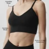 Bezszwowa braletka „Ribbed Delight” z modalu – czarna