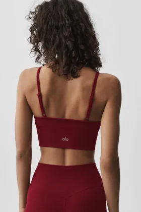 Bezszwowa braletka z modalu z prążkowanym wzorem „Delight” – kolor Summer Romance Red