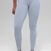 Bezszwowe High-Waist legginsy w dwa odcienie z prążkowanym materiałem – Winter Frost Heather