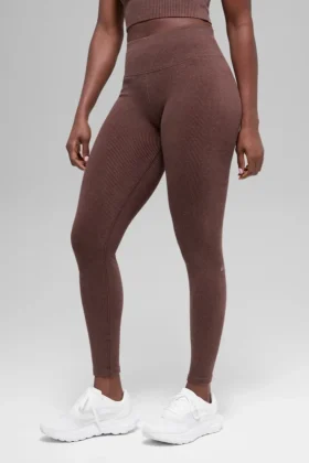 Bezszwowe High-Waist legginsy w dwóch odcieniach – Brownstone Heather