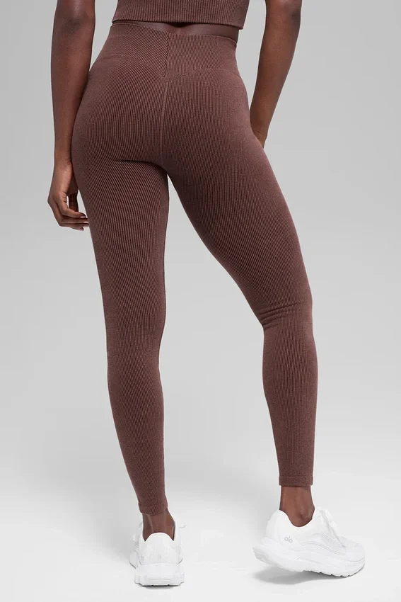 Bezszwowe High-Waist legginsy w dwóch odcieniach – Brownstone Heather