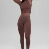 Bezszwowe High-Waist legginsy w dwóch odcieniach – Brownstone Heather