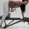 Bezszwowe High-Waist legginsy z dwukolorowego materiału prążkowanego – jasnoszary melanż