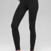 Bezszwowe High-Waist legginsy z dwukolorowym prążkiem – czarne