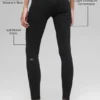 Bezszwowe High-Waist legginsy z dwukolorowym prążkiem – czarne