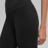 Bezszwowe High-Waist legginsy z dwukolorowym prążkiem – czarne
