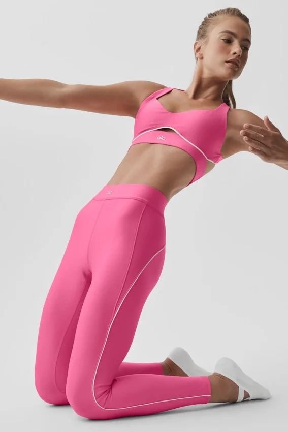 Legginsy High-Waist Airlift 7/8 do treningu szybkościowego – kolor Paradise Pink