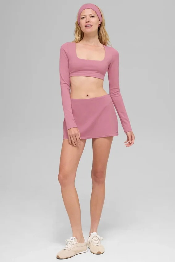 Biustonosz Alo Softsculpt Precision z długim rękawem – różowy Wild Rose