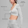 Biustonosz z długim rękawem Alosoft Intuition – Athletic Heather Grey