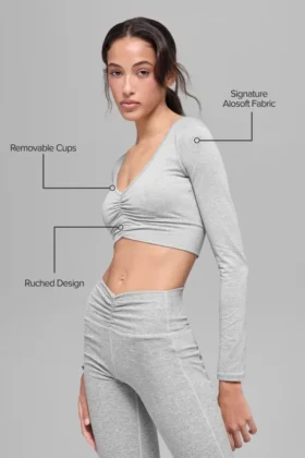 Biustonosz z długim rękawem Alosoft Intuition – Athletic Heather Grey